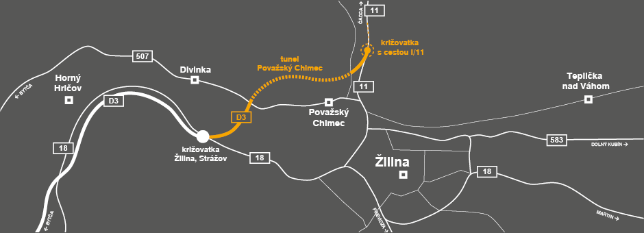 Mapa_D3_Žilina Stražov_Žilina_Brodno_1