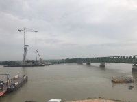 Obrázok k aktualite Ministri dopravy kontrolovali výstavbu mosta v Komárne 